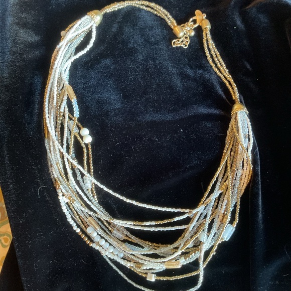 Chico’s Multi Strand Beaded Statement Long Necklace - Picture 4 of 6